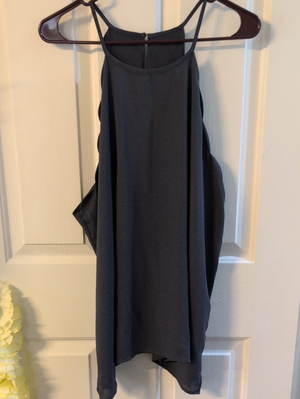 Charcoal Scalloped Halter Tank